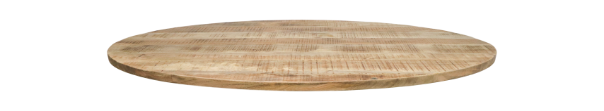 Ovaal tafelblad - 200x100x4 - Naturel - Massief mangohout